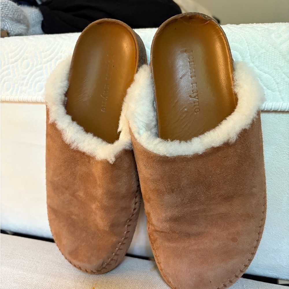 Jenni Kayne Brown Shearling Slippers